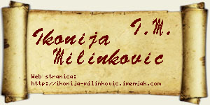 Ikonija Milinković vizit kartica